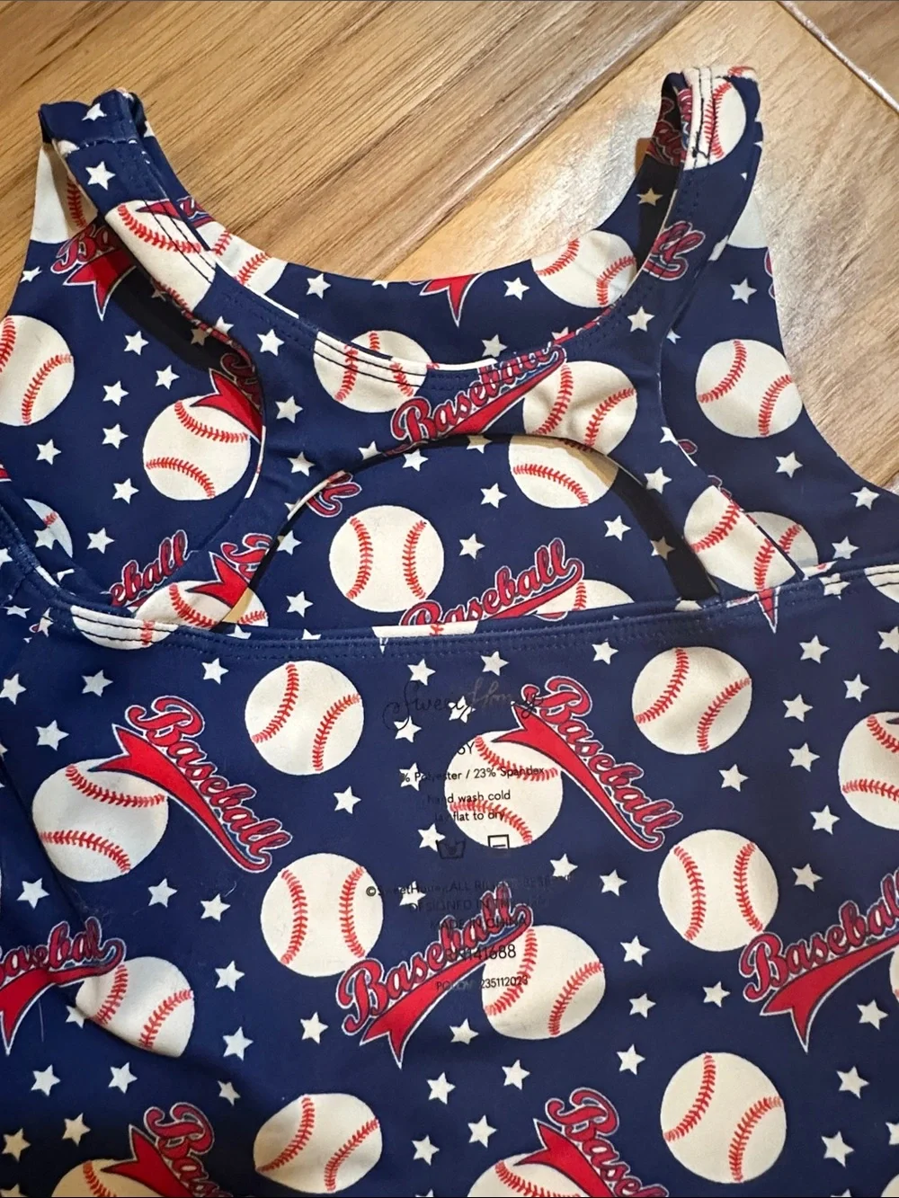 SweetHoney Navy, Red & White Baseball Print Girls Skort Set
